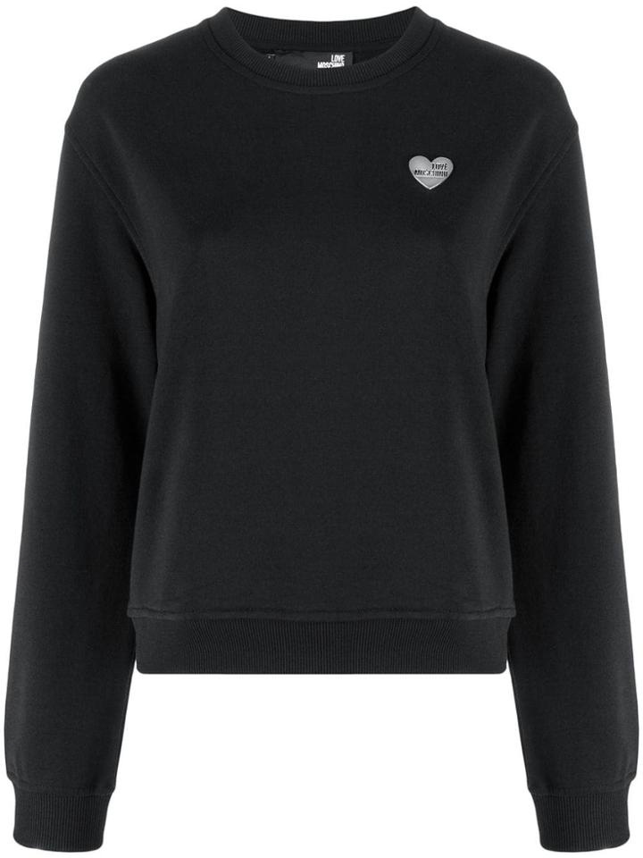 Love Moschino Heart Plaque Sweatshirt - Black