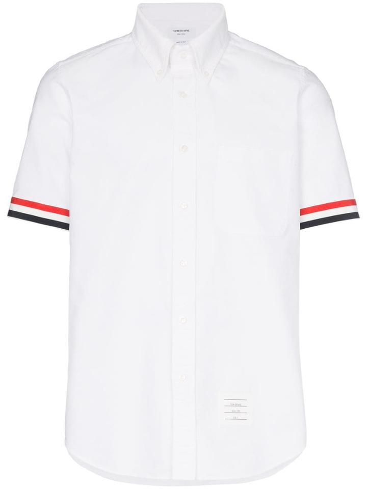 Thom Browne Grosgrain Cuff Oxford Shirt - White