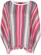 M Missoni Knitted Patterned Poncho - Multicolour
