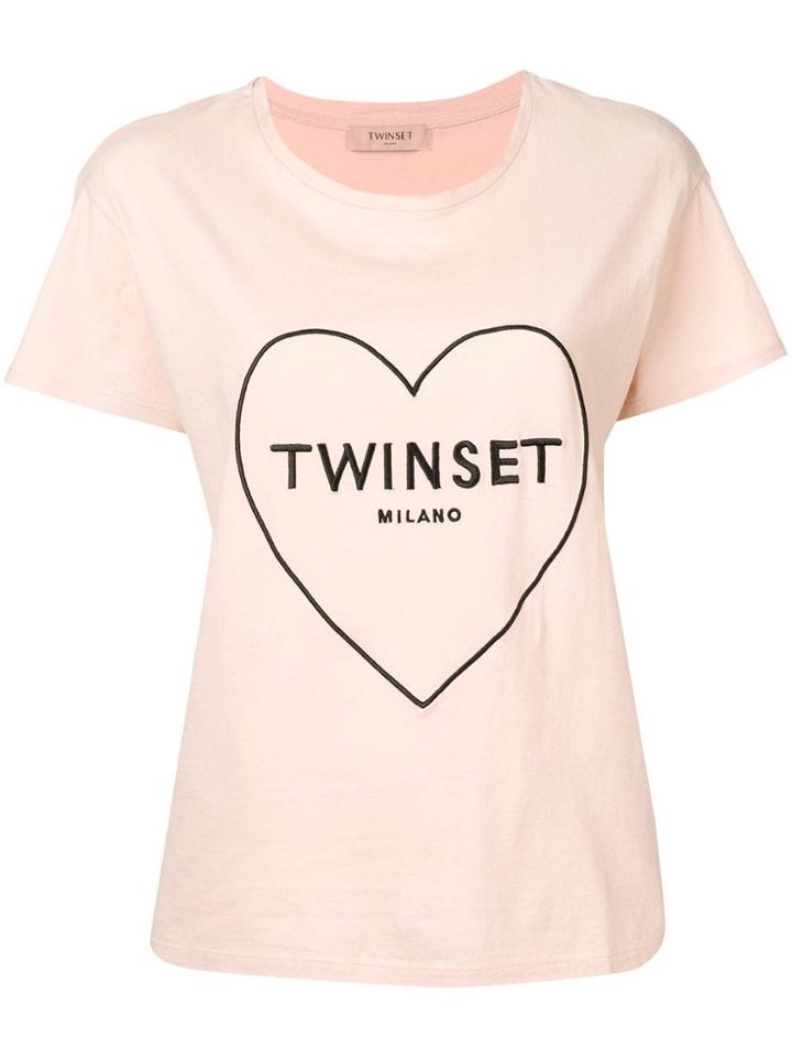 Twin-set Logo Print T-shirt - Neutrals