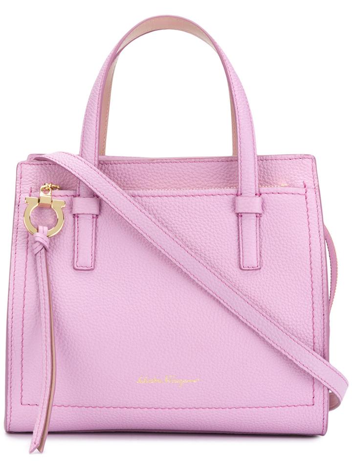 Salvatore Ferragamo Gancio Tote Bag - Pink & Purple