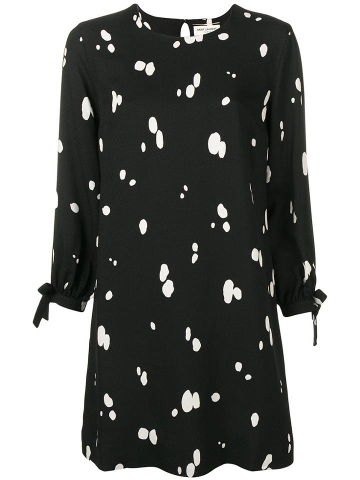 Saint Laurent Spotted Dress - Black