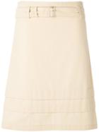 Romeo Gigli Vintage Belted A-line Skirt, Women's, Size: 38, Nude/neutrals