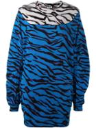Kenzo 'tiger Stripes' Sweatshirt Dress, Women's, Size: Small, Blue, Cotton/polyamide/polyester/spandex/elastane