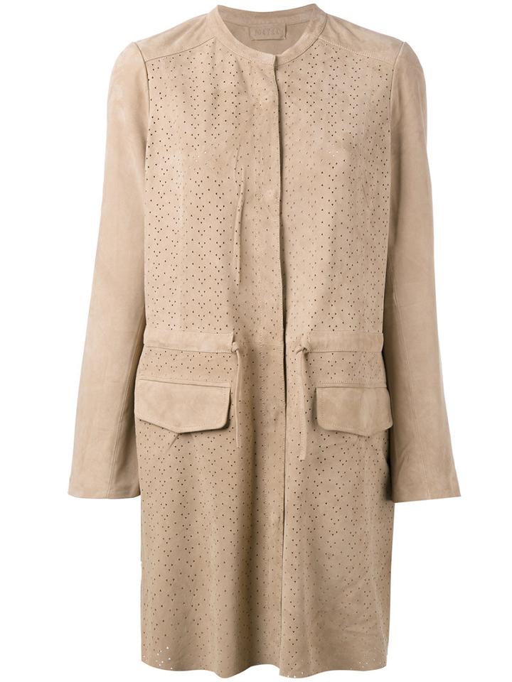 Meteo By Yves Salomon Perforated Jacket, Women's, Size: 40, Brown, Goat Suede