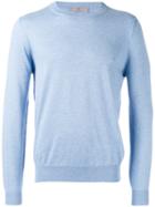 Canali Plain Sweatshirt, Men's, Size: 54, Blue, Silk/cotton