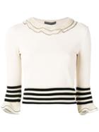 Alexander Mcqueen - Ruffled Knitted Top - Women - Silk/polyamide/polyester/viscose - L, Nude/neutrals, Silk/polyamide/polyester/viscose