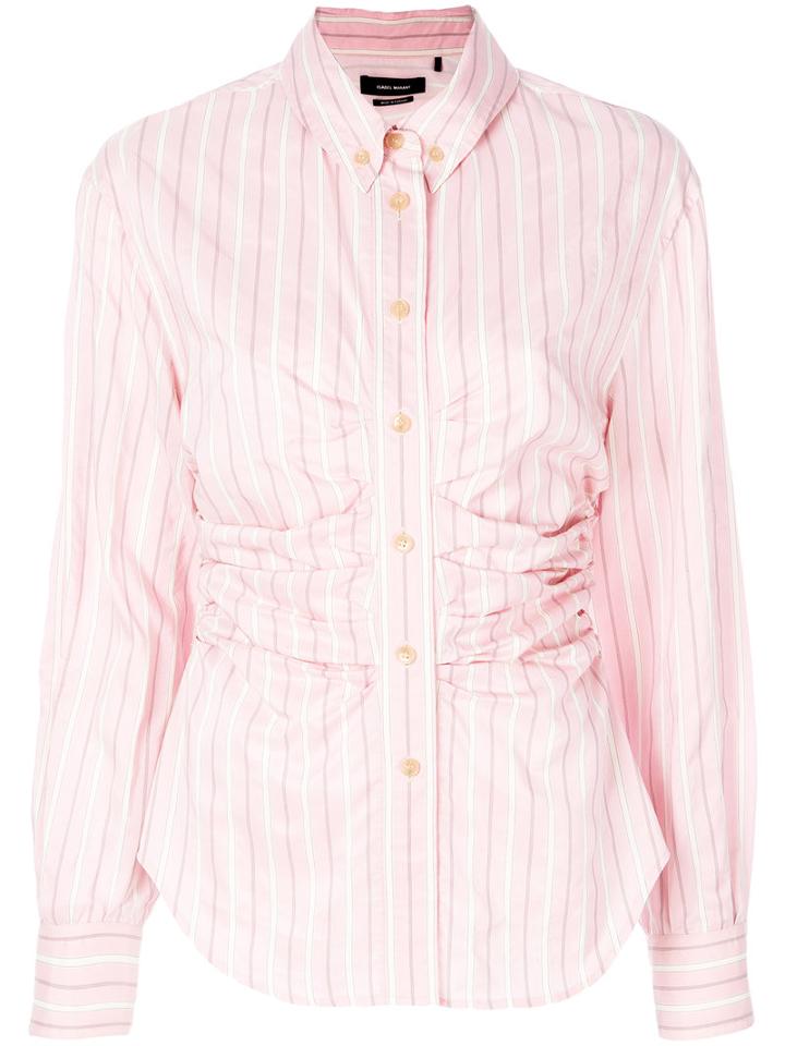 Isabel Marant - Striped Fitted Shirt - Women - Silk/cotton/cupro - 36, Pink/purple, Silk/cotton/cupro