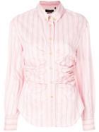 Isabel Marant - Striped Fitted Shirt - Women - Silk/cotton/cupro - 36, Pink/purple, Silk/cotton/cupro
