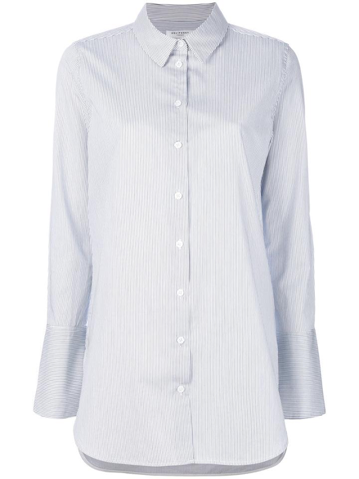 Equipment - Striped Shirt - Women - Cotton - S, White, Cotton