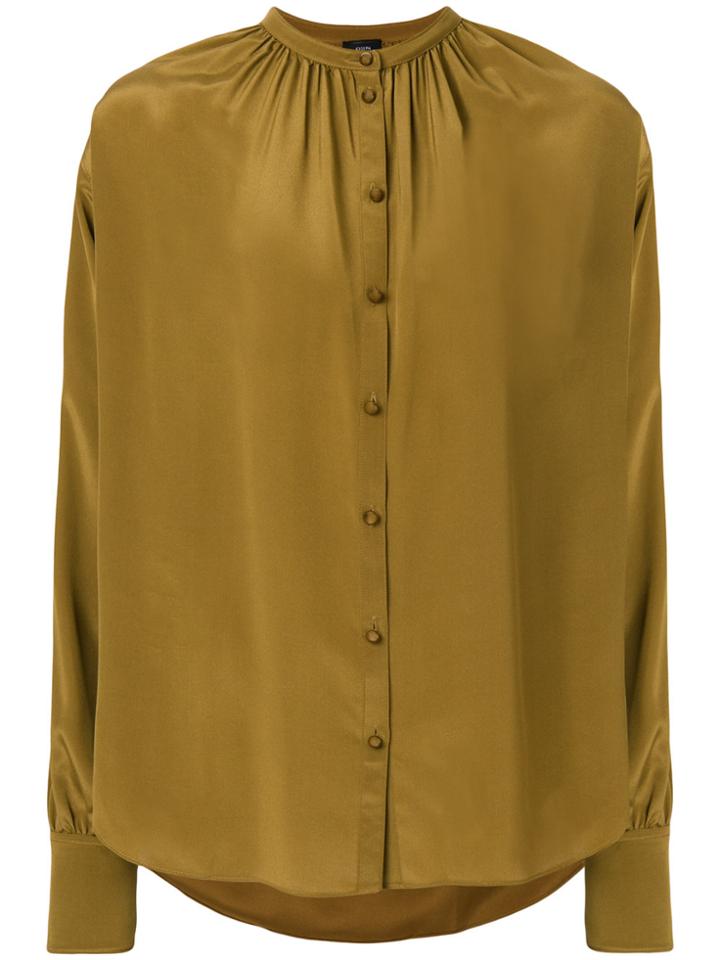 Joseph Frilled Neck Blouse - Yellow & Orange