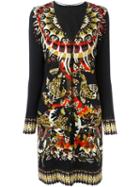 Roberto Cavalli Ethnic Motif Dress, Women's, Size: 38, Black, Viscose/spandex/elastane