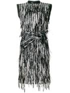 Christian Dior Vintage Sequinned Feather Dress - Black