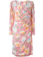 Emanuel Ungaro Vintage Floral Print Dress, Women's, Size: 44, Pink/purple