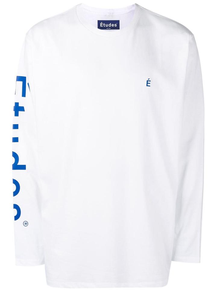 Études Branded Sleeve Sweater - White