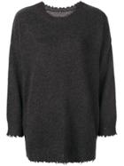 R13 Boxy Distressed Sweater - Grey