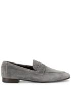 Bougeotte Classic Smooth Loafers - Grey