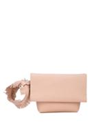 Elena Ghisellini Fringe Strap Clutch Bag - Pink