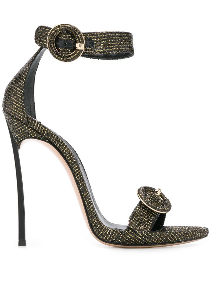 Casadei Metallic Stiletto Sandals - Gold