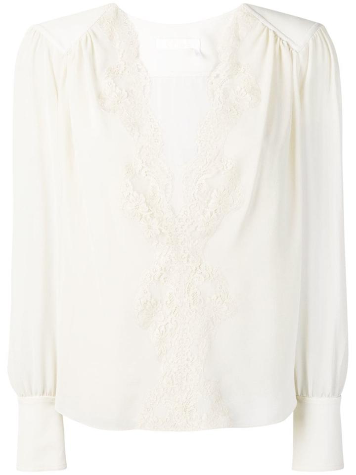 Chloé Lace Panel Blouse - Grey
