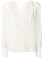 Chloé Lace Panel Blouse - Grey
