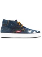Dsquared2 Denim Hi-top Sneakers, Men's, Size: 42, Blue, Cotton/rubber