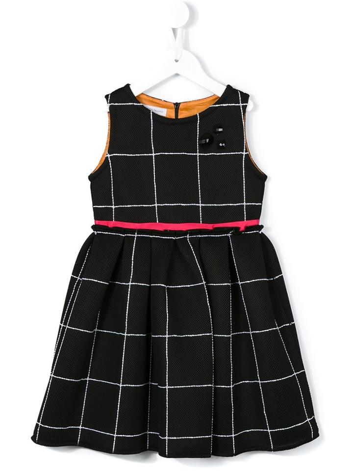 I Pinco Pallino Checked Dress, Girl's, Size: 10 Yrs, Black