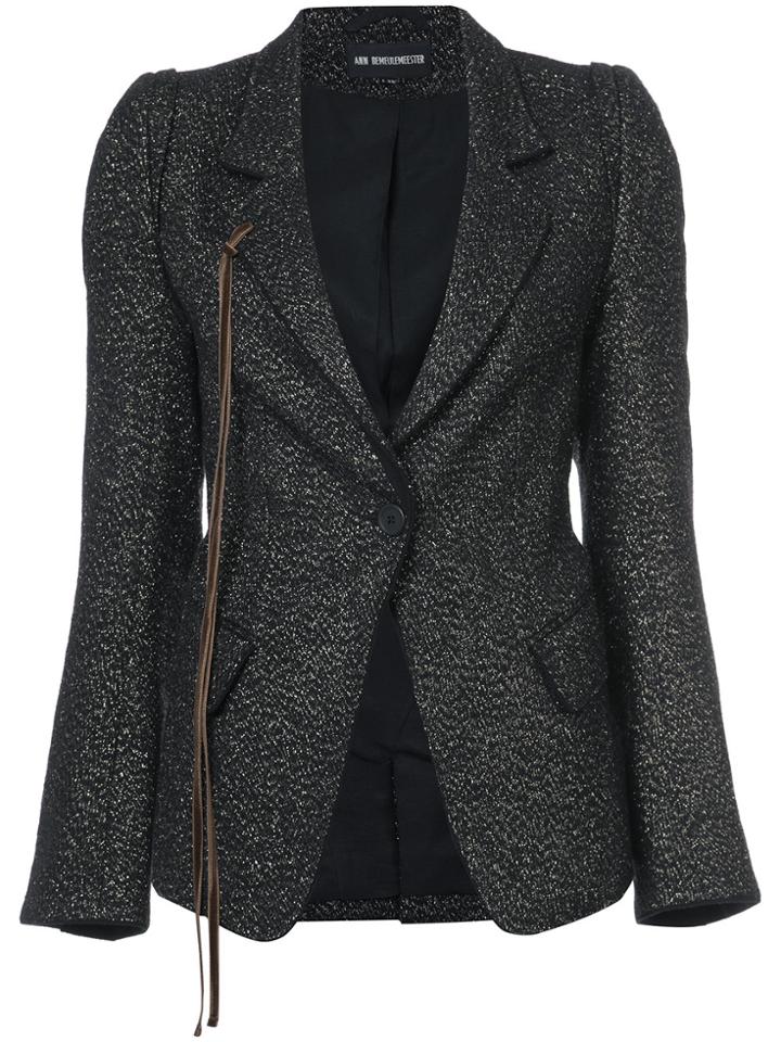 Ann Demeulemeester String Detail Jacket - Black