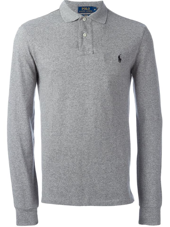 Polo Ralph Lauren Longsleeved Polo Shirt, Men's, Size: Medium, Grey, Cotton