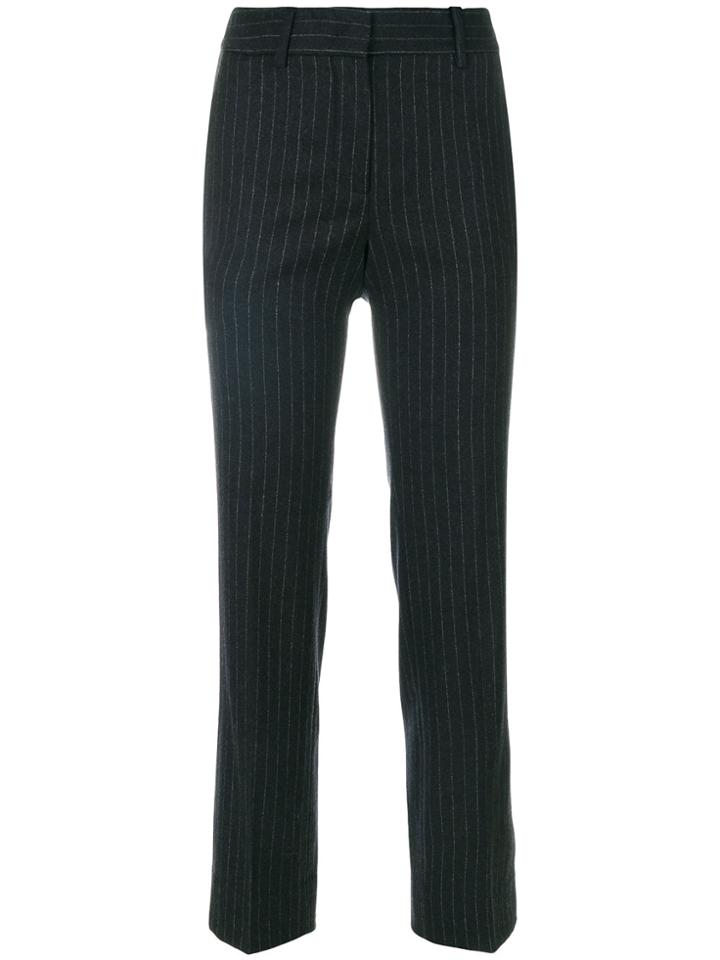 Incotex Pinstripe Cropped Trousers - Grey