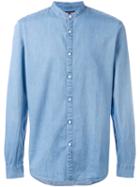 Michael Kors - Band Collar Shirt - Men - Cotton - S, Blue, Cotton