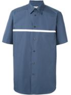 Marni Contrasted Stripe Shirt, Men's, Size: 52, Blue, Cotton