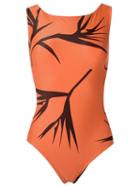 Haight Printed Swimsuit, Women's, Size: P, Yellow/orange, Polyamide/spandex/elastane