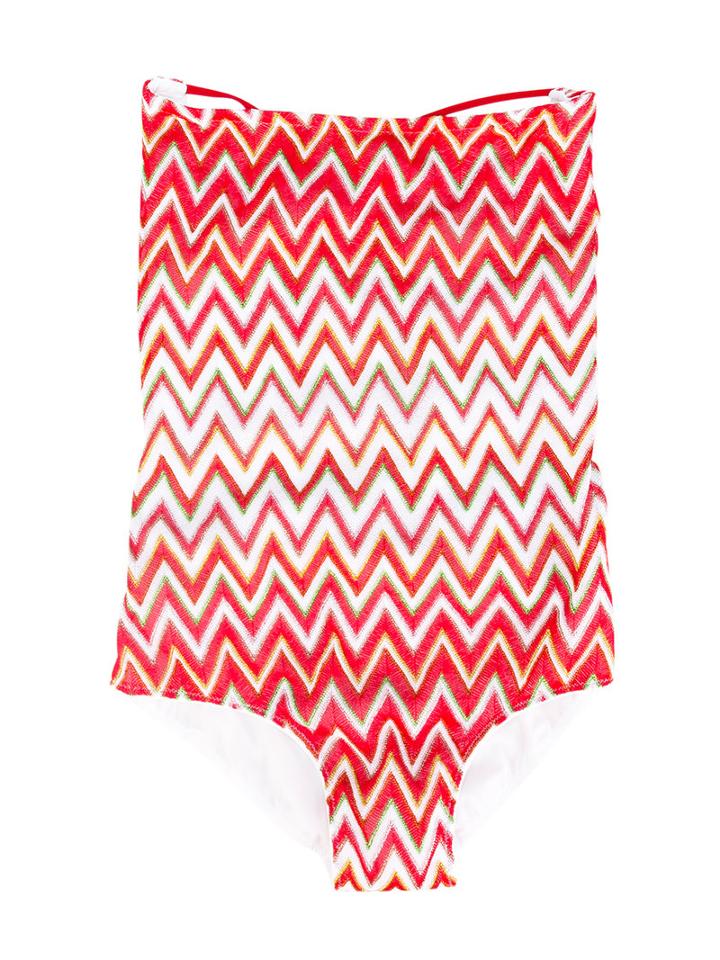 Missoni Kids Zig Zag Print Swimsuit, Girl's, Size: 10 Yrs, Red