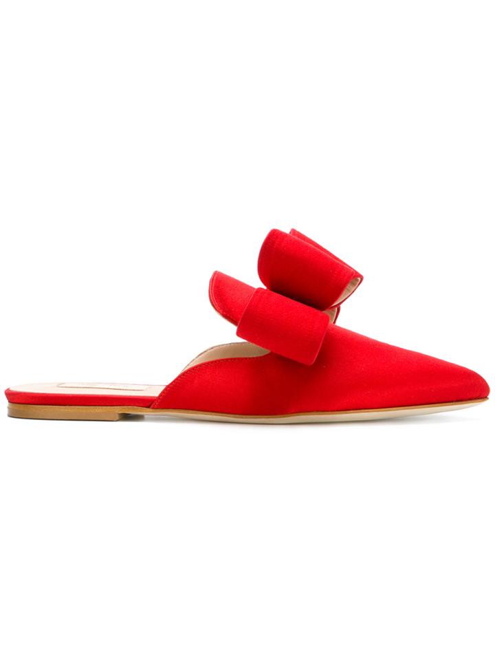 Polly Plume Up Town Girl Betty Bow Mules - Red