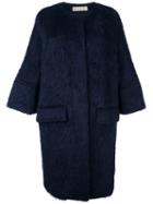 Marni Single Breasted Midi Coat, Women's, Size: 38, Blue, Cotton/polyamide/viscose/alpaca