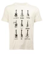 The Soloist Guitar Print T-shirt, Men's, Size: 48, White, Cotton