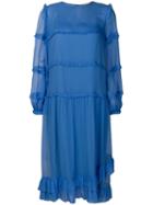 Nº21 Ruffle Detail Layered Dress - Blue