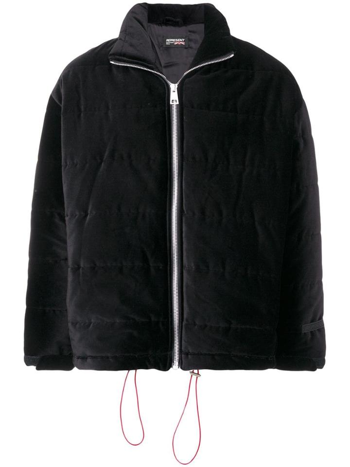 Represent Velour Padded Jacket - Black