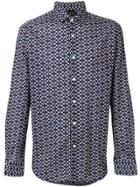 Bagutta Patterned Slim-fit Shirt - Blue