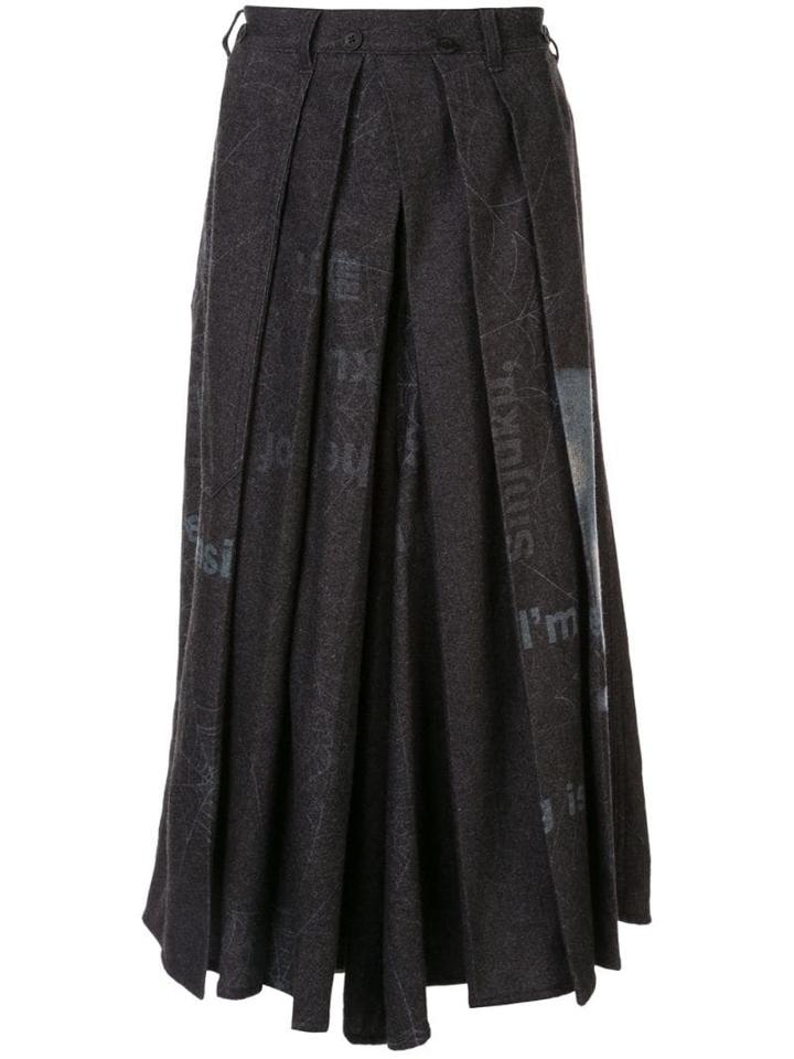 Yohji Yamamoto Pre-owned Pleated Wide Leg Trousers - Grey