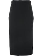 Roland Mouret Rear Zip Pencil Skirt, Women's, Size: 10, Black, Spandex/elastane/acetate/viscose