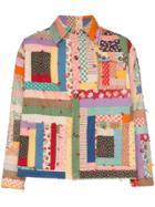 Bode 1930 Log Cabin Patchwork Cotton Jacket - Multicoloured