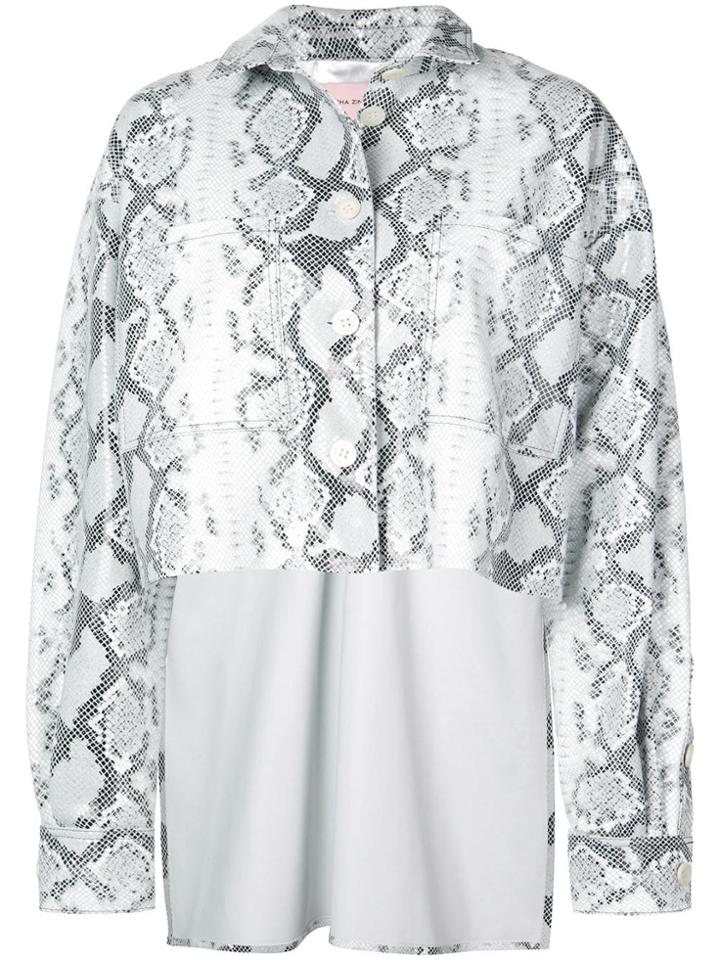 Natasha Zinko Python Print Shirt Jacket - Grey