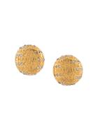 Chanel Vintage Branded Round Earrings - Metallic