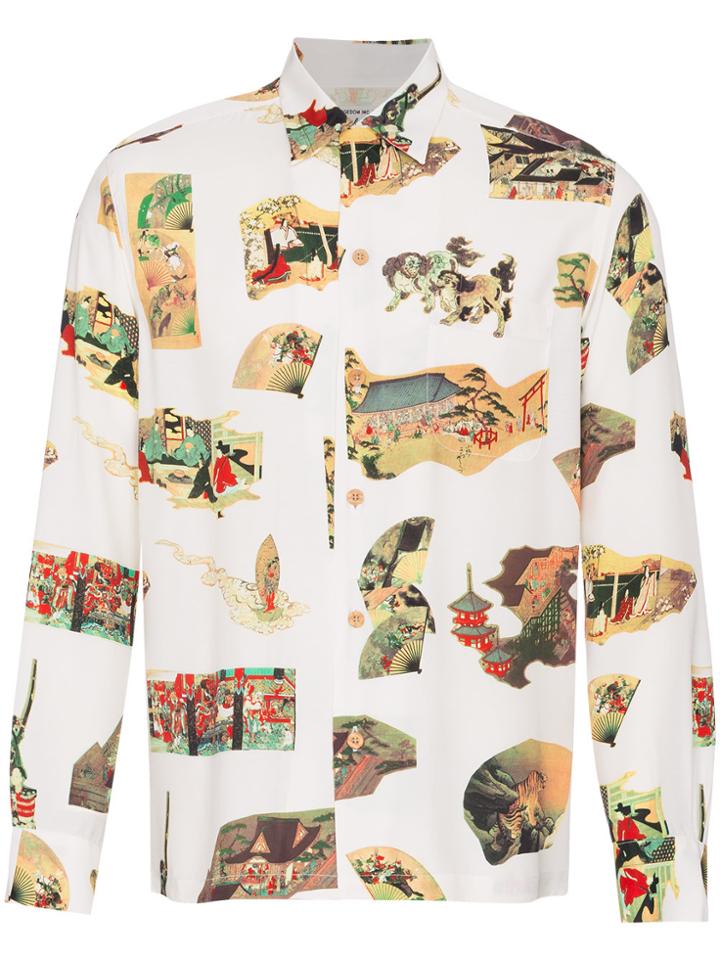 Wacko Maria Japan Print Hawaiian Shirt - White