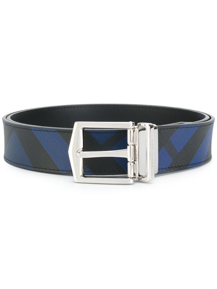 Burberry Checked Belt - Blue