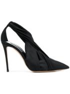 Casadei Draped Pointed Sandals - Black
