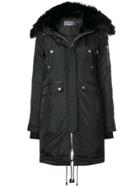 Nicole Benisti Brera Fox Fur Trim Coat - Black