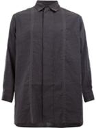 Uma Wang Stitching Detail Shirt, Size: Medium, Grey, Cotton/linen/flax